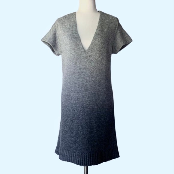 Sandro wool/alpaca V-neck neutral ombré pullover loose knit sweater - EU size 2 - Picture 11 of 11